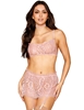 Additional ROSE view of product ROSE QUARTZ BRALETTE AND GARTER SKIRT with color code RS
