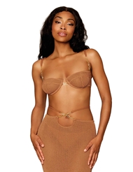 Front view of SOFIA RIB KNIT BRA AND LONG SKIRT