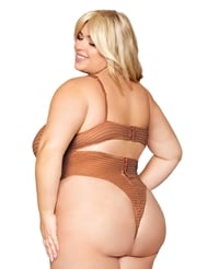 Alternate back view of SOFIA RIB KNIT PLUS SIZE TEDDY