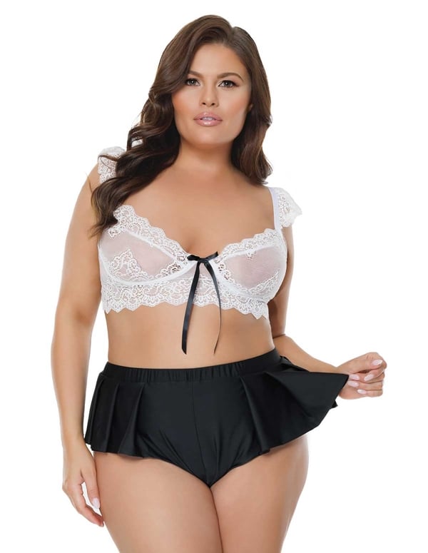 Your Fantasy Plus Size Crop Top And Shorts ALT2 view Color: BW