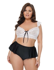 Front view of YOUR FANTASY PLUS SIZE CROP TOP AND SHORTS