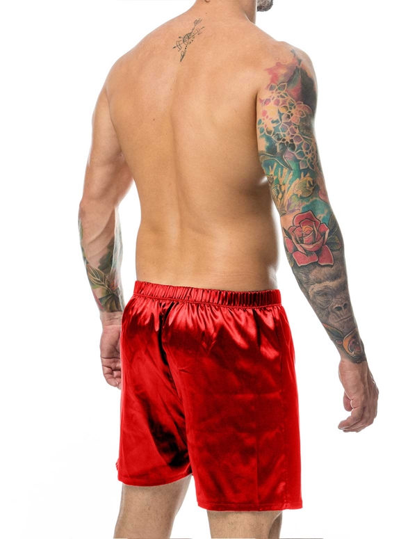 Red Satin Shorts ALT3 view Color: RD