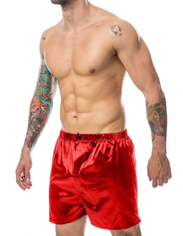 Red Satin Shorts ALT4 view Color: RD