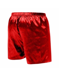 Alternate back view of RED SATIN SHORTS