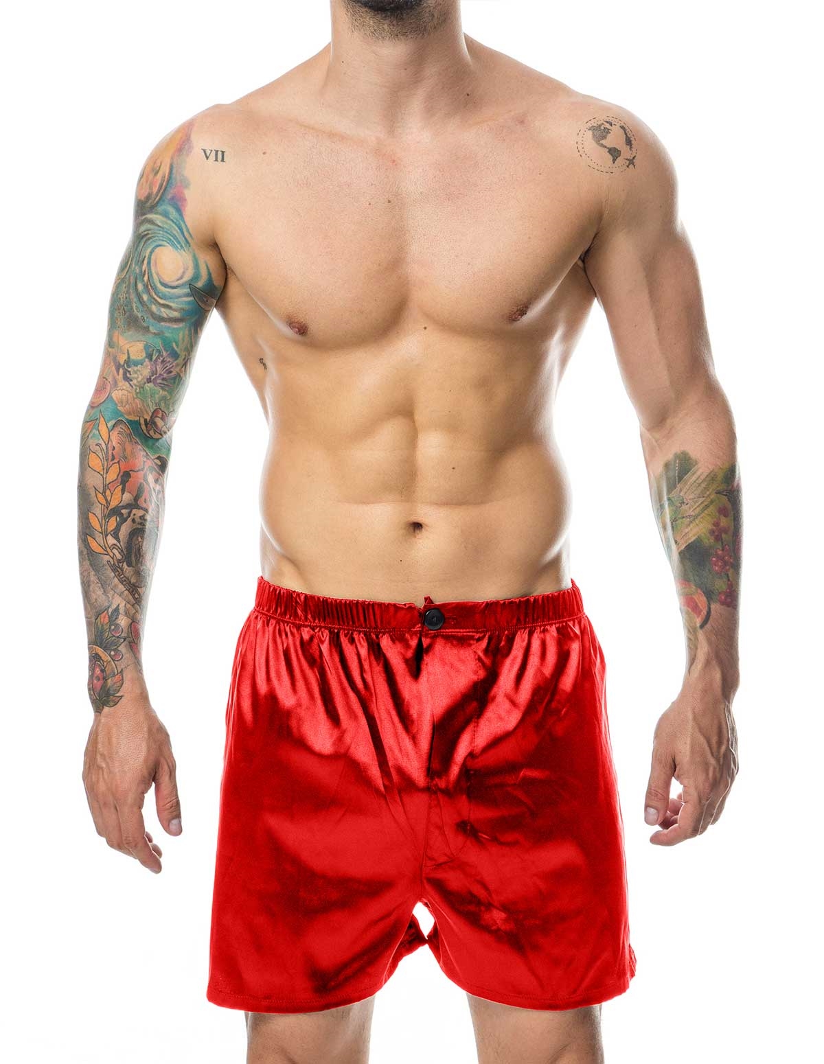 alternate image for Red Satin Shorts