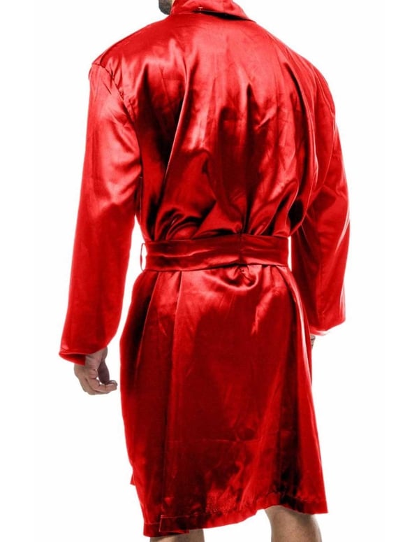 Red Satin Robe ALT1 view Color: RD