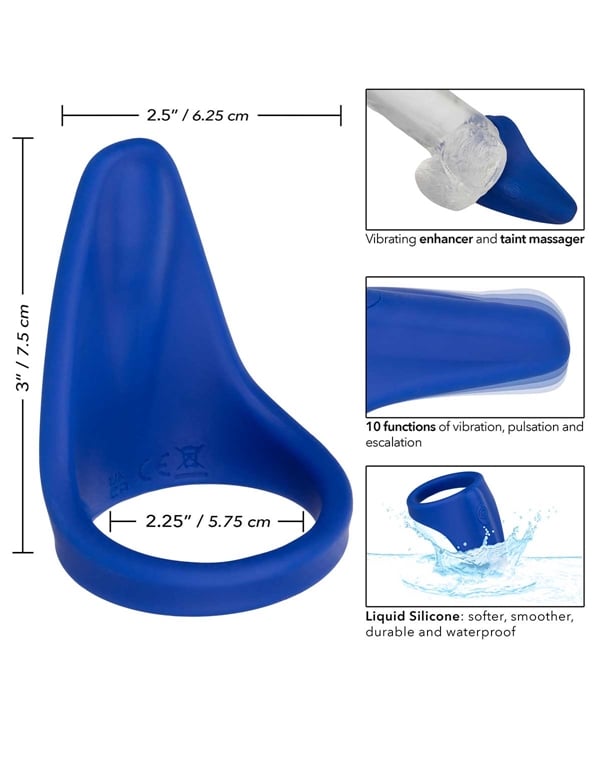Admiral Liquid Silicone Vibrating Perineum Massager & Ring ALT7 view Color: NV