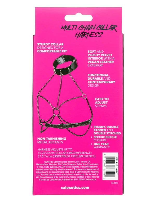 Euphoria Multi Chain Collar Harness ALT2 view Color: BK