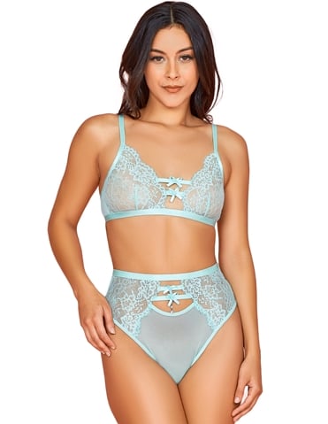 TAKE A BOW LACE BRALETTE AND HIGH-WAIST PANTY - 34132-04148