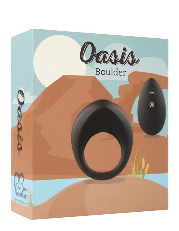 Oasis - Boulder Vibrating C-Ring ALT8 view Color: BK