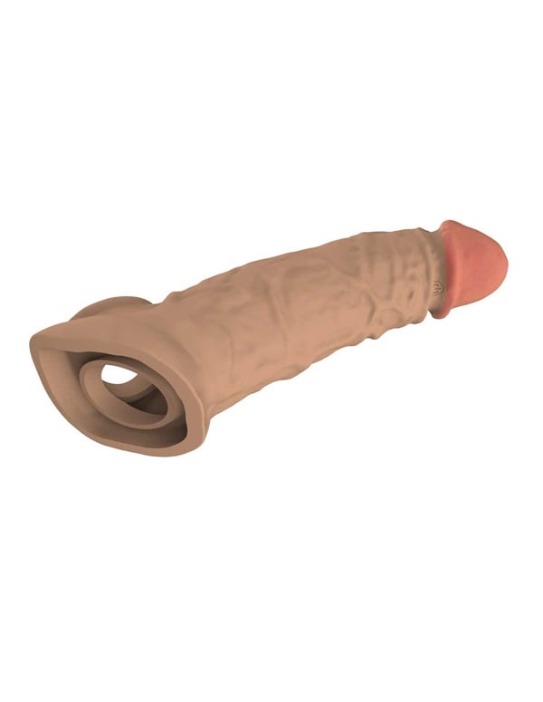 Enhancements - Large Vibrating Silicone Penis Extender ALT4 view Color: VA