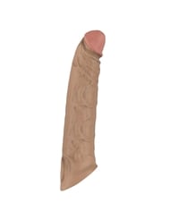 Alternate back view of ENHANCEMENTS - XL VIBRATING SILICONE PENIS EXTENDER