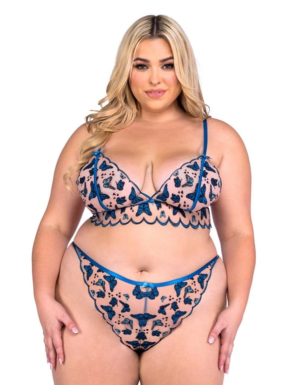 Butterfly Kisses Plus Size Bra And Panty Set default view Color: BL