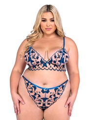 Front view of BUTTERFLY KISSES PLUS SIZE BRA AND PANTY SET