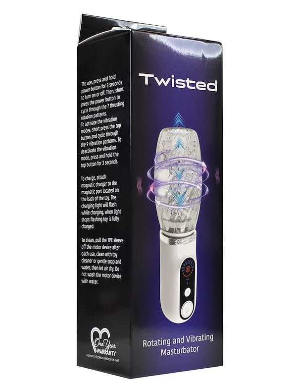 Twisted Rotating And Vibrating Masturbator ALT5 view Color: WB