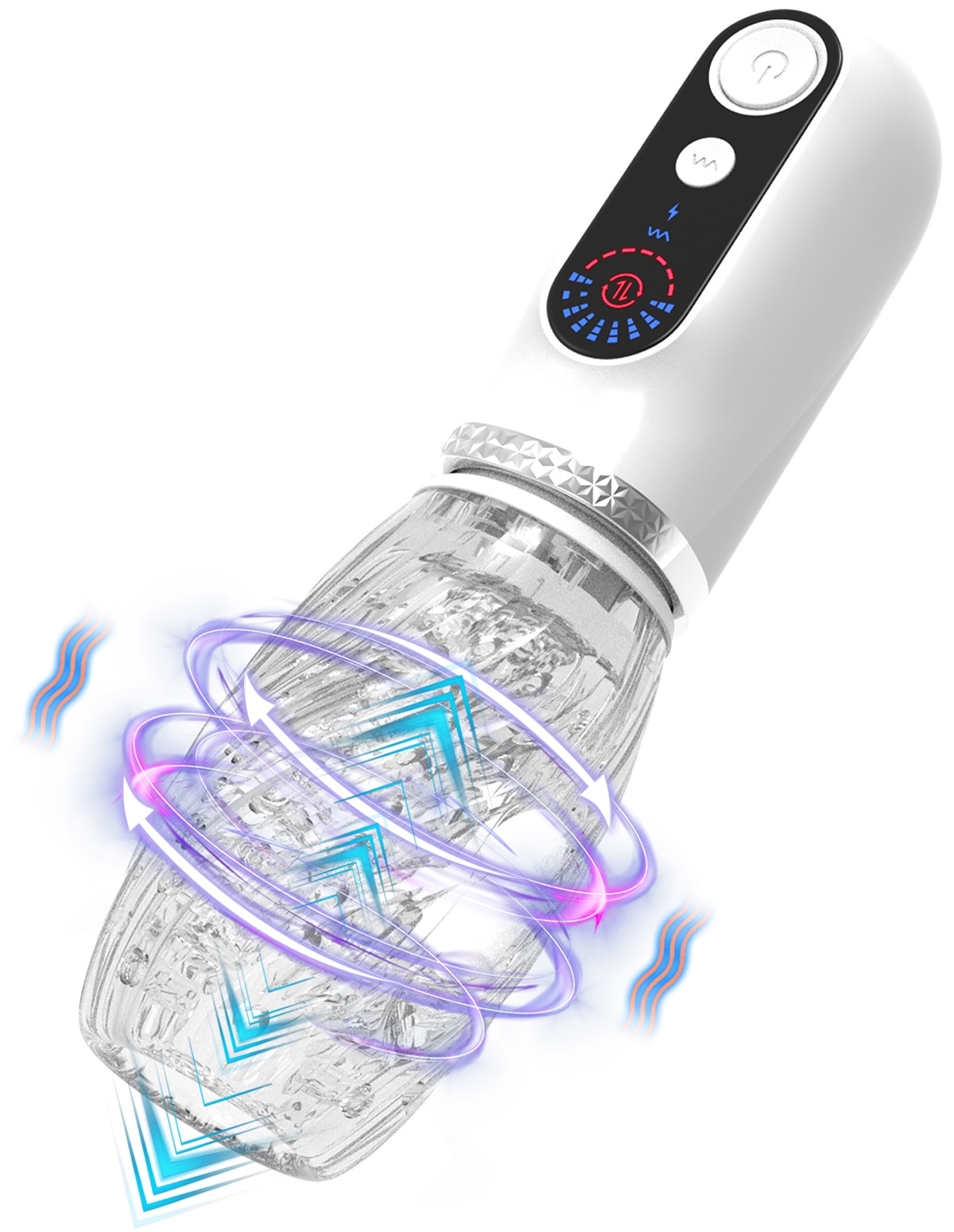 male nipple sex toy TWISTED ROTATING AND VIBRATING MASTURBATOR - PB-10026-1-03303
