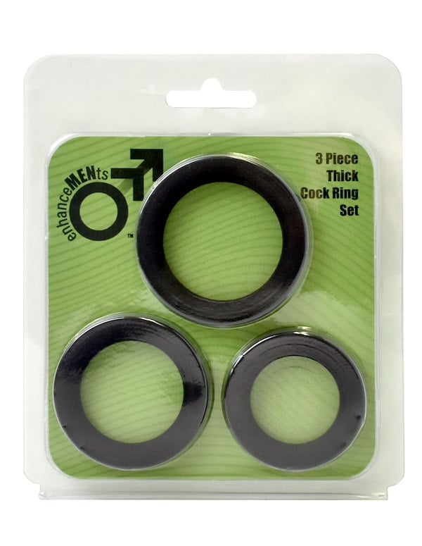 Enhancements - 3Pc Thick C-Ring Set ALT3 view Color: BK