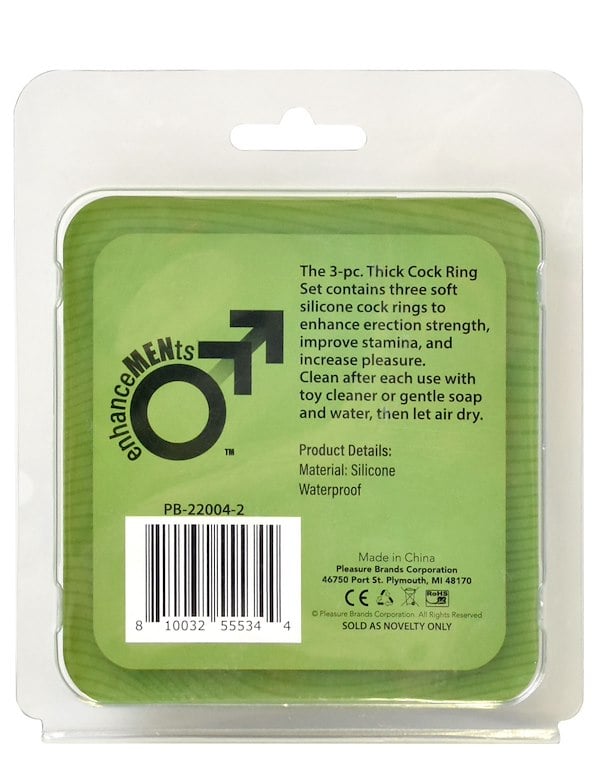 Enhancements - 3Pc Thick C-Ring Set ALT4 view Color: BK