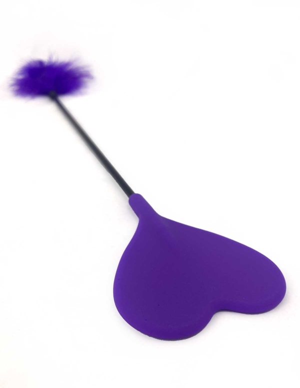 Kink And Consent Purple Silicone Heart Crop With Feather ALT3 view Color: PR