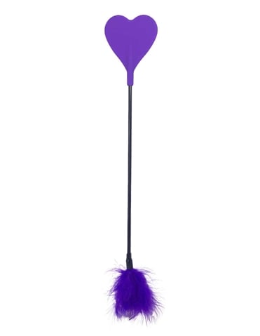 KINK AND CONSENT PURPLE SILICONE HEART CROP WITH FEATHER - LL-016-PR-03279