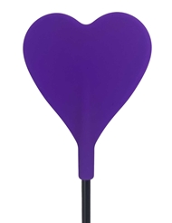 Alternate back view of KINK AND CONSENT PURPLE SILICONE HEART CROP WITH FEATHER