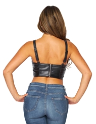 Alternate back view of MERCEDES CROP TANK TOP WITH ZIPPER DETAIL