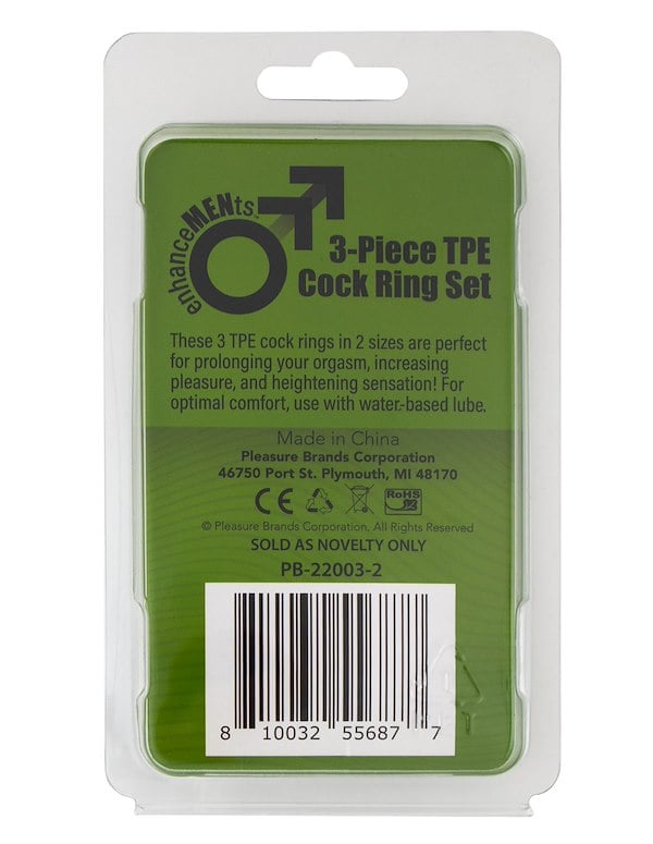 Enhancements - 3Pc Tpe C-Ring Set ALT6 view Color: CL