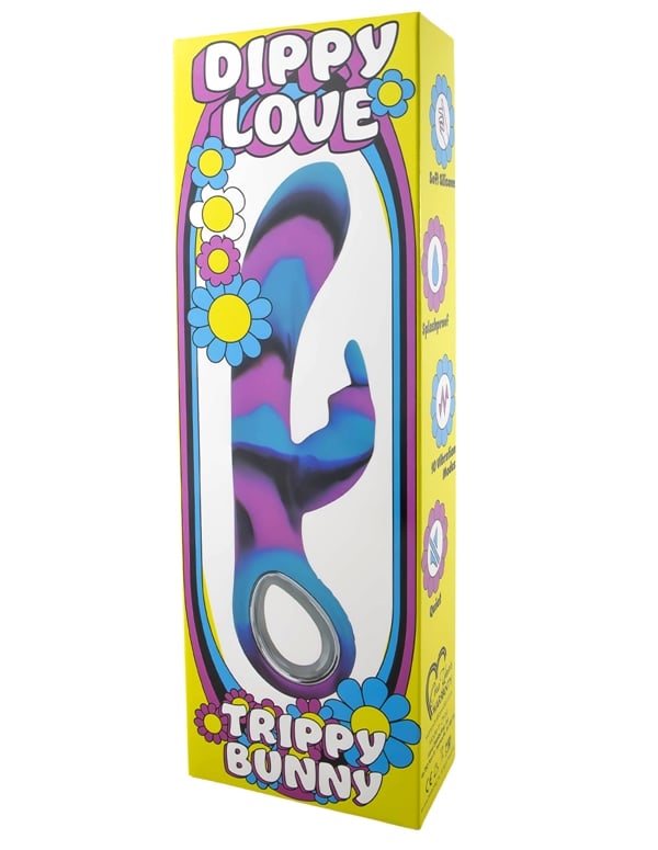 Dippy Love Trippy Bunny Dual Stim Vibrator ALT3 view Color: MC