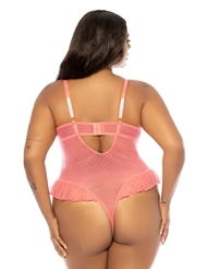 Alternate back view of LAINEY UNDERWIRE PLUS SIZE TEDDY WITH RUFFLES