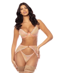 Front view of SUNNY EMBROIDERED 3PC BRA SET