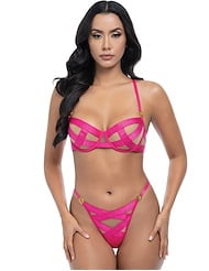 Front view of RAELYNN SATIN FACED 2PC BRA AND PANTY SET