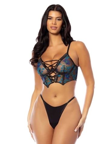 LOLA EMBROIDERED BUSTIER AND PANTY - 61-11553-04123