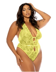 Front view of LAUREN CROTCHLESS TEDDY