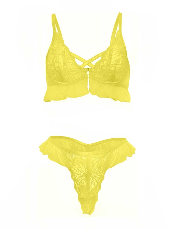 Noell Ruffle Bra Top And Panty Set ALT3 view Color: DAQ