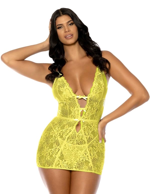 Lauren Fitted Lace Babydoll default view Color: CHT