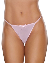 Front view of WHAT THE FLIRT PINK MESH THONG