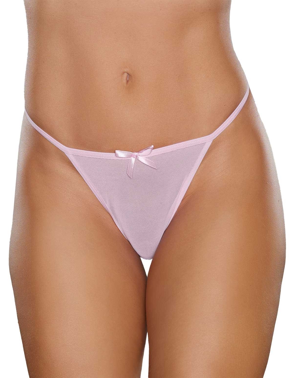 alternate image for What The Flirt Pink Mesh Thong