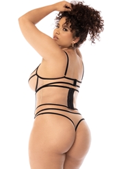 Alternate back view of SILHOUETTE PLUS SIZE BRA AND PANTY SET WITH CINCHER