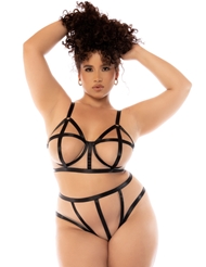 Alternate front view of SILHOUETTE PLUS SIZE BRA AND PANTY SET