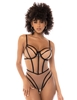 Additional NUDE/BLACK view of product SILHOUETTE TEDDY with color code NBK