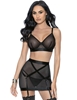 Additional BLACK view of product 3PC SPANKING SKIRT SET with color code BK