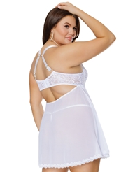 Alternate back view of CALLA LILY LACE PLUS SIZE BABYDOLL