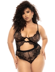 Alternate front view of PASSION EYELASH LACE PLUS SIZE TEDDY