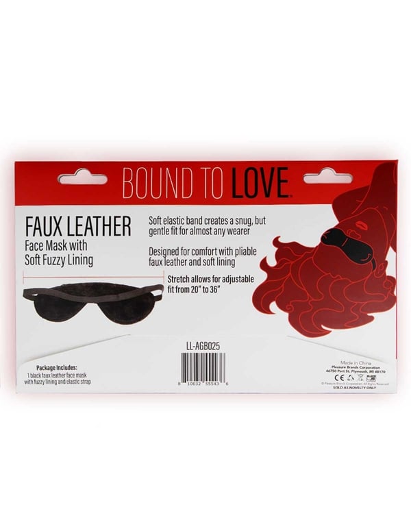 Bound To Love - Faux Leather Eye Mask ALT4 view Color: BK