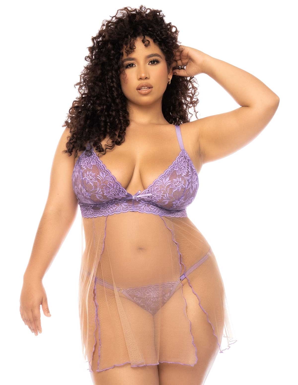 alternate image for Poppy Plus Size Babydoll And G-String