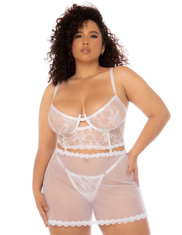Timeless 2-In-1 Plus Size Babydoll And 2Pc Set default view Color: WH