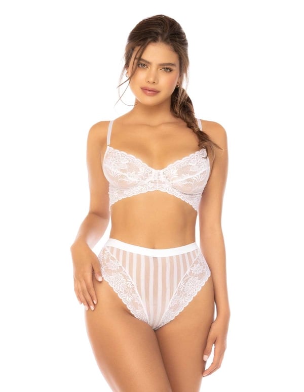 Camellia Bra And High Waist Panty Set default view Color: WH