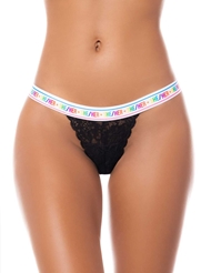 Alternate front view of SHE/HER LACE THONG