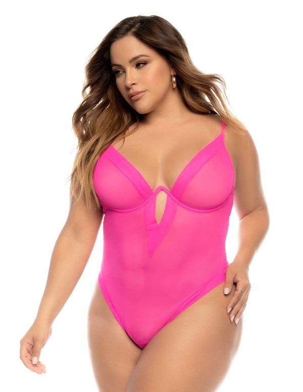 Electrifying Plus Size Underwire Teddy default view Color: HP