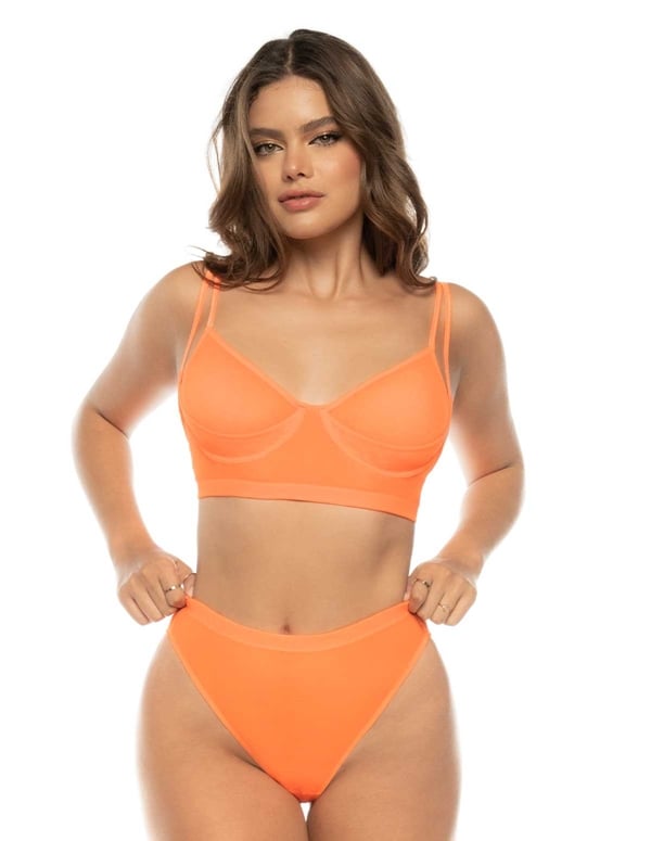 Electrifying Orange 2Pc Bra And High Waist Bottom Set default view Color: OR